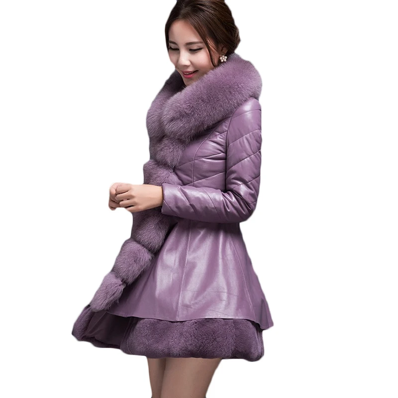 New Winter Jacket Women Long Imitation Fox Fur Collar PU Leather Jackets Womens Windproof Warm Leather Jackets Overcoat 6XL 1080
New Winter Jacket Women Long Imitation Fox Fur Collar PU Leather Jackets Womens Windproof Warm Leather Jackets Overcoat 6XL 1080