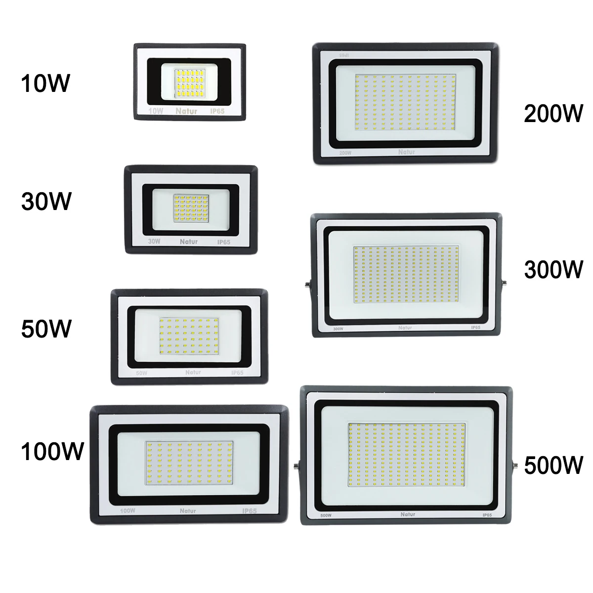 10 Вт/30 Вт/50 Вт/100 Вт/200 Вт/300 Вт/500 Вт Светодиодный прожектор Ip65 AC 220 В Наружное