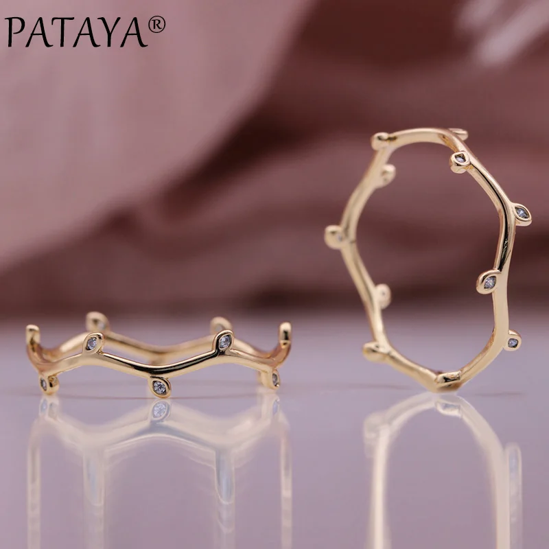 PATAYA New Hot Unusual Rings 585 Rose Gold Color Wedding Creative Fashion Jewelry Natural Zircon Women Gift Irregular Leaf Ring
PATAYA New Hot Unusual Rings 585 Rose Gold Color Wedding Creative Fashion Jewelry Natural Zircon Women Gift Irregular Leaf Ring
