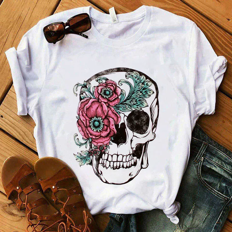 Women Fashion T-shirt Skull Print Cotton Vouge O-Neck Short SleeveT Shirt Summer Simple Top Casual Leopard Flower
Women Fashion T-shirt Skull Print Cotton Vouge O-Neck Short SleeveT Shirt Summer Simple Top Casual Leopard Flower