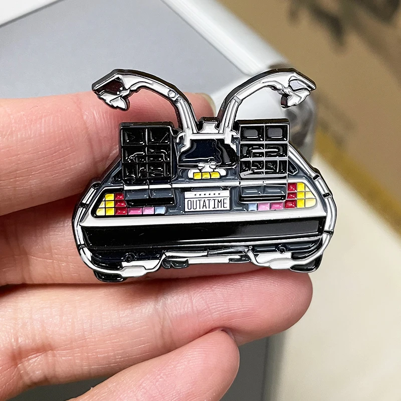Марти McFly DeLorean OUTATIME фотография путешествие машина эмалированная заколка Ретро