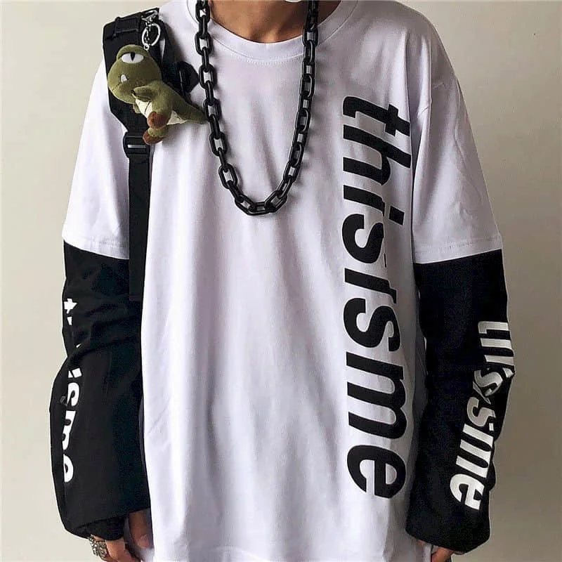 New Spring Fake 2 Pieces T Shirt Women Long Sleeves Tops Patchworkws Loose Unisex Tees Streetwears Couple Tshirt
New Spring Fake 2 Pieces T Shirt Women Long Sleeves Tops Patchworkws Loose Unisex Tees Streetwears Couple Tshirt