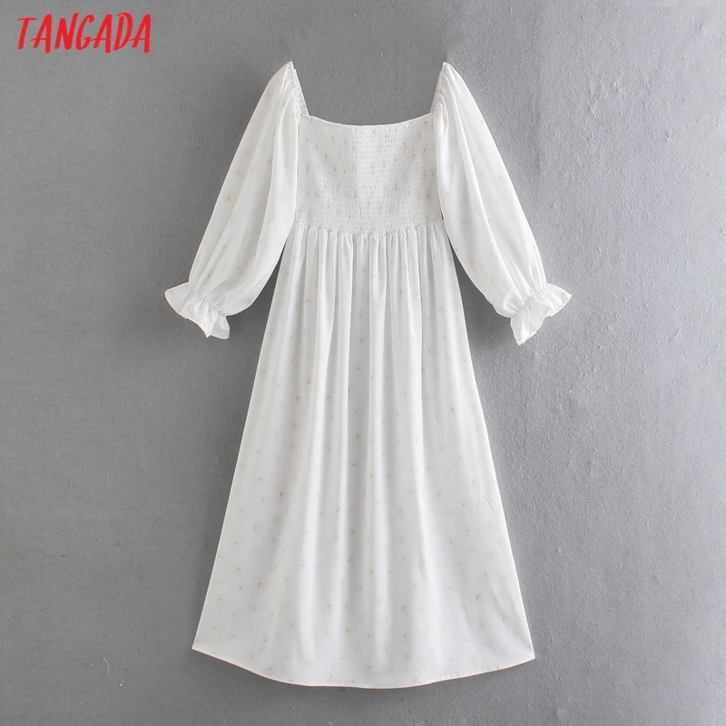 Tangada 2021 Fashion Women Flower Print Off Shoulder Dress Puff Long Sleeve Slash Neck Ladies Vintage Dress 2W72
Tangada 2021 Fashion Women Flower Print Off Shoulder Dress Puff Long Sleeve Slash Neck Ladies Vintage Dress 2W72