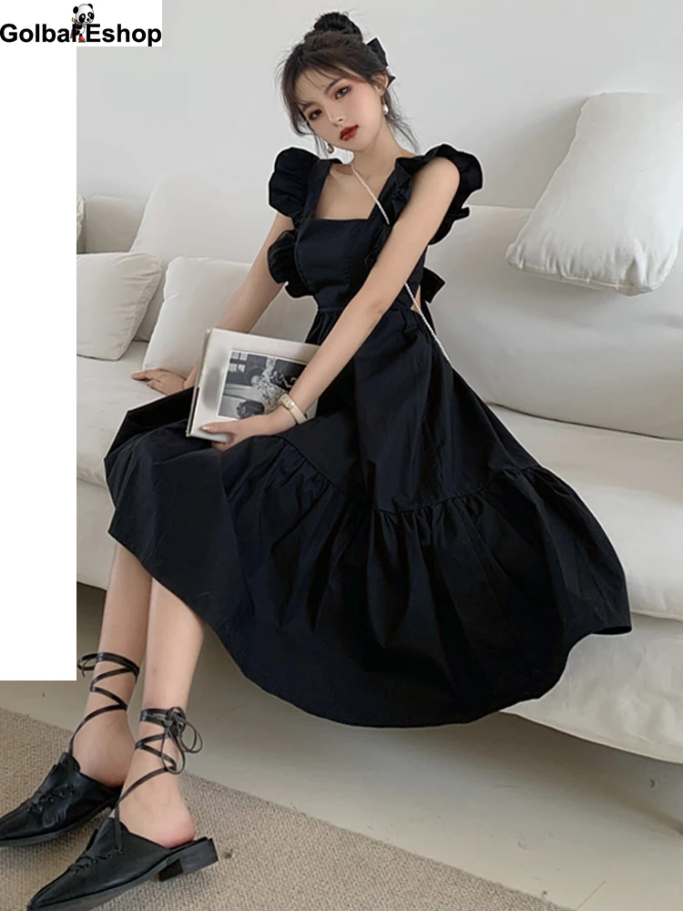 Retro Square Collar Long Dress Female Women Clothing Summer New Backless Sexy Ruffled Suspender Dresses with Open Back
Retro Square Collar Long Dress Female Women Clothing Summer New Backless Sexy Ruffled Suspender Dresses with Open Back
