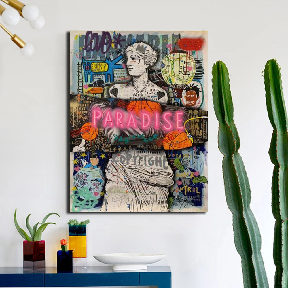 Modern Graffiti Art Paradise Prints Pop Art Rock Star Poster Canvas Painting Wall Picture Art for Room Cuadros Home Decoration
Modern Graffiti Art Paradise Prints Pop Art Rock Star Poster Canvas Painting Wall Picture Art for Room Cuadros Home Decoration