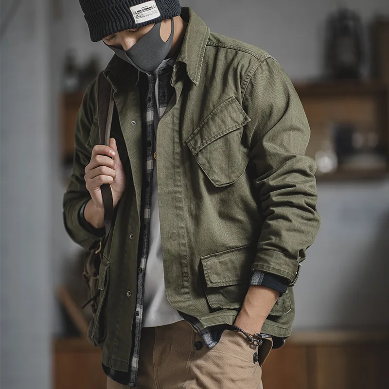 Men's Reto Blaze Jacket Amy Geen and Blue Multi-pocket M65 Denim Jacket Men's Militay Emboideed Denim Jacket
Men's Reto Blaze Jacket Amy Geen and Blue Multi-pocket M65 Denim Jacket Men's Militay Emboideed Denim Jacket