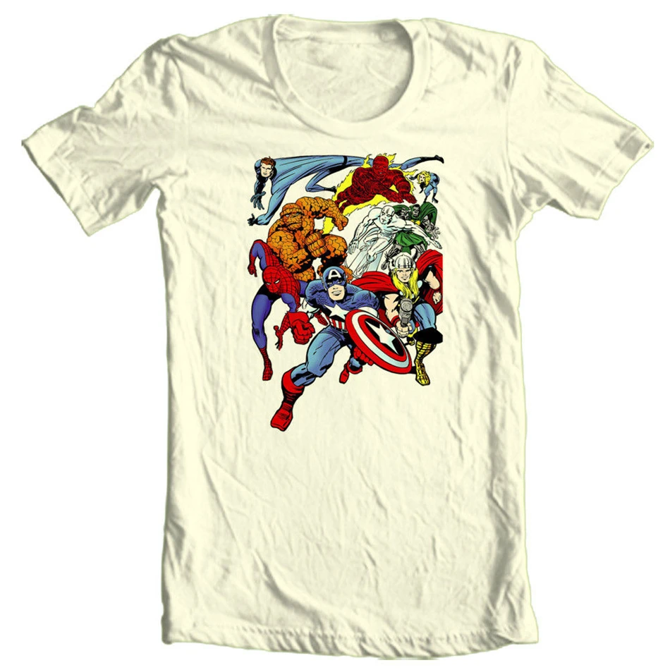Фото MARVEL футболка с героем комикса Серебряный Серфер супергерой Capt Америка Хлопок(China)