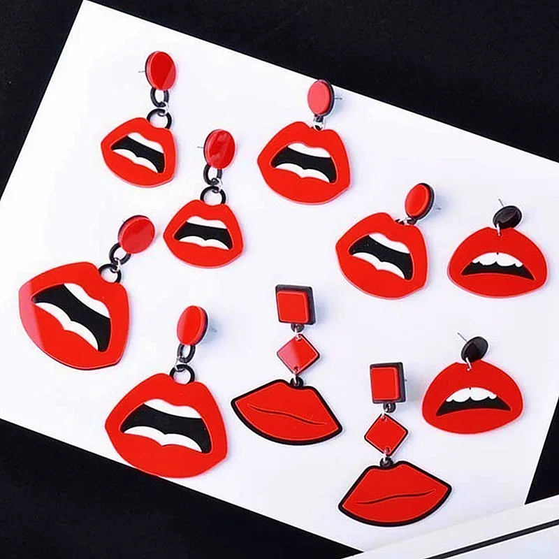 Fashion Sexy Red Mouth Lips Dangle Earrings For Women Girl Punk Hip Hop Geometric Long Drop Earring Nightclub Party Jewelry Gift
Fashion Sexy Red Mouth Lips Dangle Earrings For Women Girl Punk Hip Hop Geometric Long Drop Earring Nightclub Party Jewelry Gift
