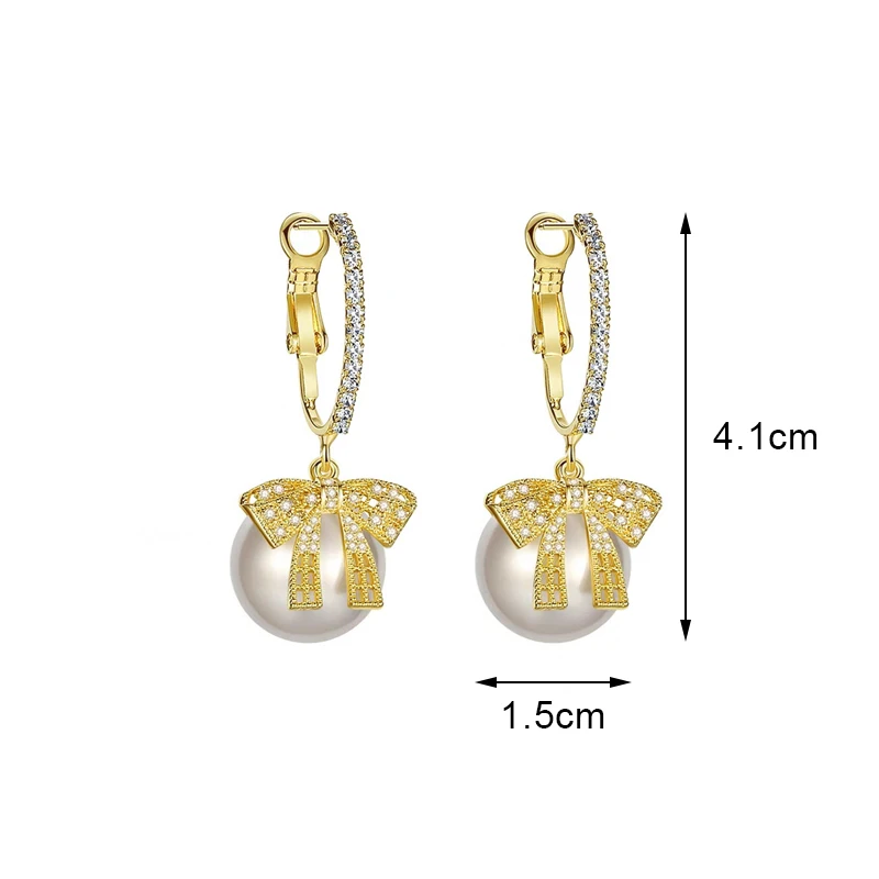 Summer Ladies Retro Big Pearl Hanging Earrings With Exquisite Bow Personality Women Jewelry Party Accessory Fashion Ear Jewelry
Summer Ladies Retro Big Pearl Hanging Earrings With Exquisite Bow Personality Women Jewelry Party Accessory Fashion Ear Jewelry