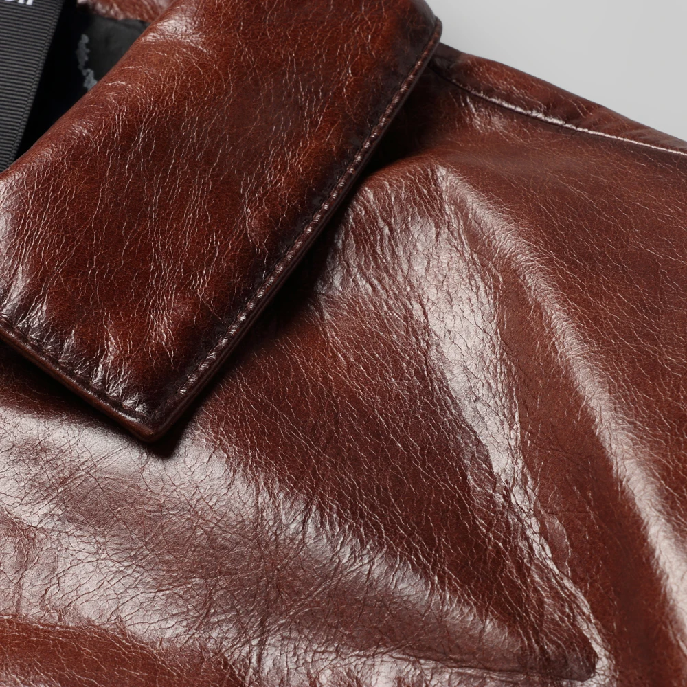 New Oil Wax Wine Red Cow Hide Leather Jacket Men Causal Quality Black Natural Leather Genuine Coat
New Oil Wax Wine Red Cow Hide Leather Jacket Men Causal Quality Black Natural Leather Genuine Coat