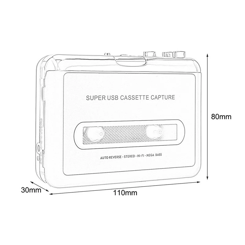 Portable Tape To PC USB/TF Cassette-To-MP3 Converter Capture Music Player @M23
Portable Tape To PC USB/TF Cassette-To-MP3 Converter Capture Music Player @M23