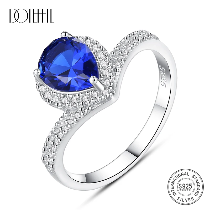 DOTEFFIL Luxury Teardrop Shape Blue Sapphire Ring 925 Solid Silver Fine Jewelry New Gift For Women Wedding Party Rings Jewelry
DOTEFFIL Luxury Teardrop Shape Blue Sapphire Ring 925 Solid Silver Fine Jewelry New Gift For Women Wedding Party Rings Jewelry