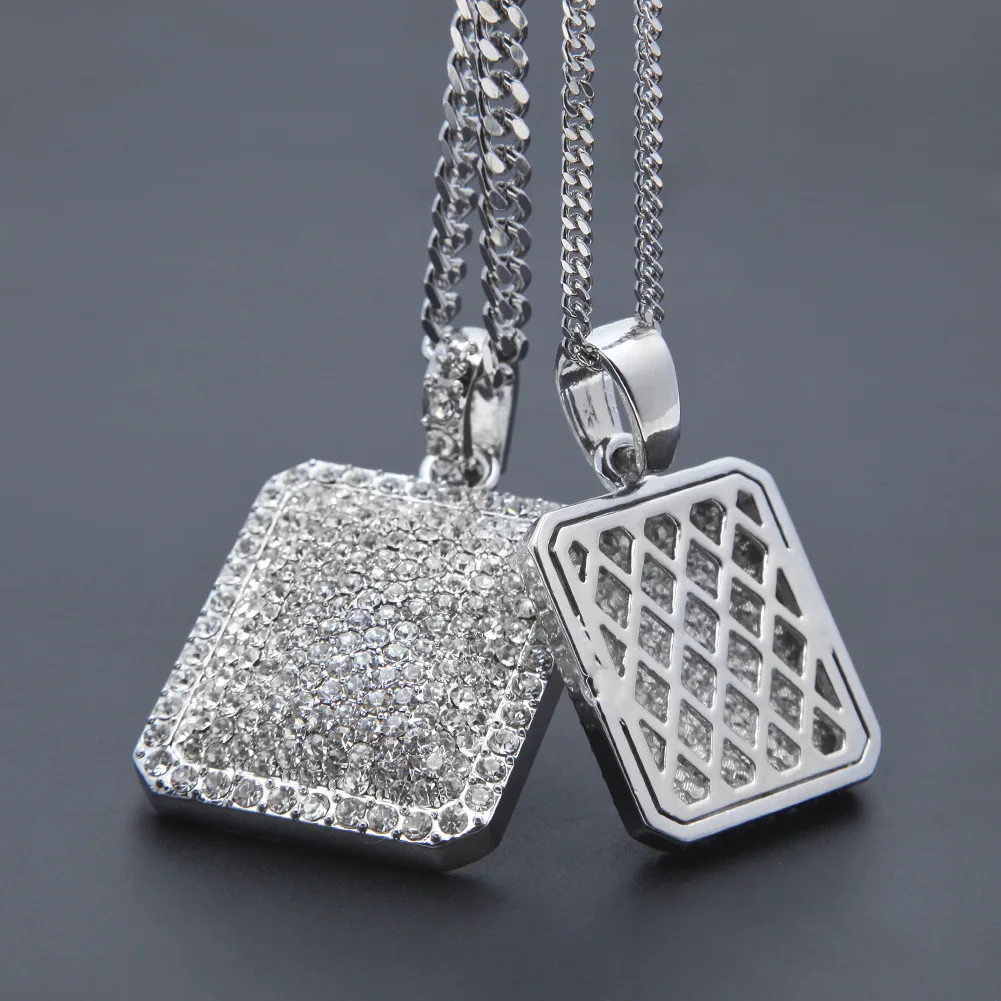 Full Iced Out Square Pendant & Miami Curb Cuban Chain & 1 Row Cuban Choker Chain Hip Hop Gold Paved Men Ms Jewelry
Full Iced Out Square Pendant & Miami Curb Cuban Chain & 1 Row Cuban Choker Chain Hip Hop Gold Paved Men Ms Jewelry