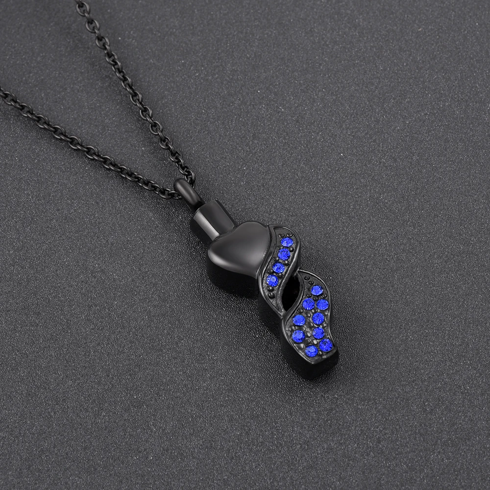 IJD9841 Black Crystal Heart-Shaped Stainless Steel Cremation Ashes Urn Pendant Funeral Souvenir Necklace Jewelry
IJD9841 Black Crystal Heart-Shaped Stainless Steel Cremation Ashes Urn Pendant Funeral Souvenir Necklace Jewelry