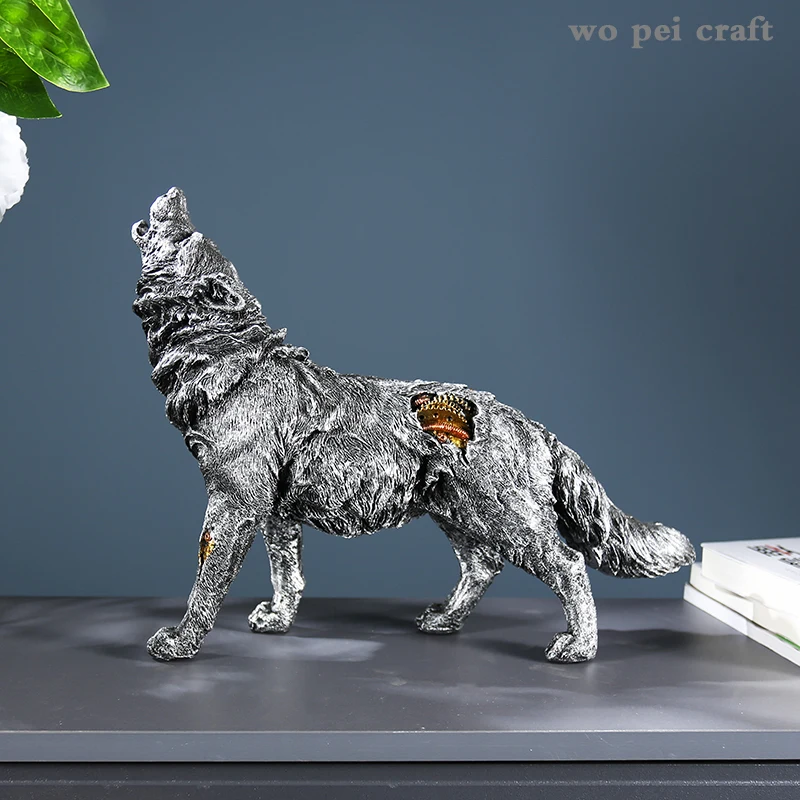 Resin Figurines Silver Mechanical Wolf Ornaments Futuristic Gear Horse Statuette Desk Decoration Statue Modern Home Decor
Resin Figurines Silver Mechanical Wolf Ornaments Futuristic Gear Horse Statuette Desk Decoration Statue Modern Home Decor