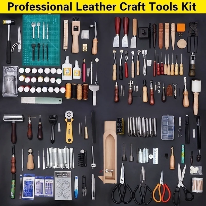 DIY Craft Supplies Kit Hand Leather Craft Leather Professional Sewing Repair Tool Accessories Set Construction Material for Home
DIY Craft Supplies Kit Hand Leather Craft Leather Professional Sewing Repair Tool Accessories Set Construction Material for Home