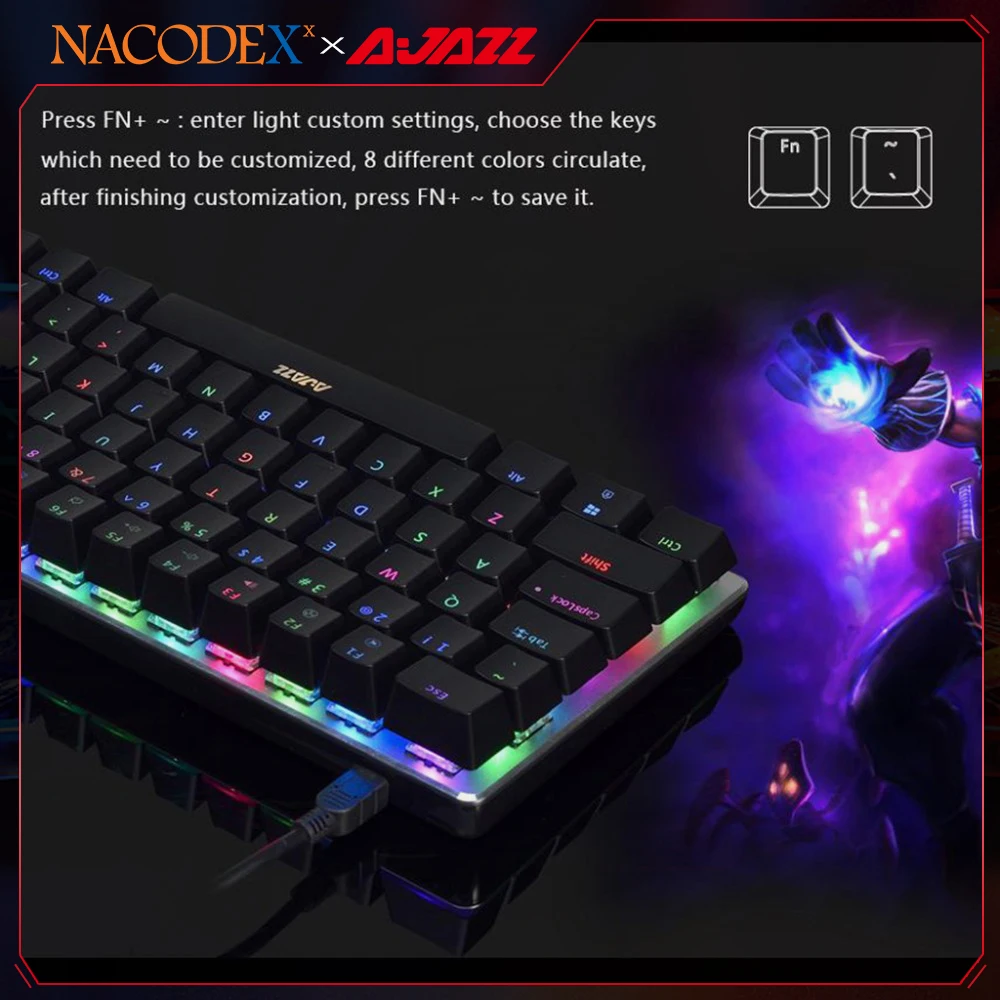 Клавиатура AJAZZ NACODE AK33 Механическая игровая, проводная, 82 клавиши, эргономичная, светодиодная подсветка
Клавиатура AJAZZ NACODE AK33 Механическая игровая, проводная, 82 клавиши, эргономичная, светодиодная подсветка