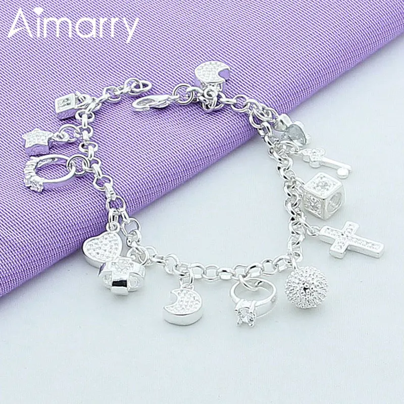 Aimarry 925 Sterling Silver AAA Zircon Moon Star Heart Key Lock Pendant Bracelet For Women Party Wedding Gifts Fashion Jewelry
Aimarry 925 Sterling Silver AAA Zircon Moon Star Heart Key Lock Pendant Bracelet For Women Party Wedding Gifts Fashion Jewelry