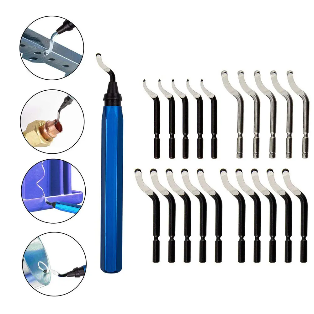 20 PCS Trimming knife Scraper Deburring Tool Deburring Cutters Set Burr Remover Tool for Wood Plastic Aluminum Copper and Steel 
20 PCS Trimming knife Scraper Deburring Tool Deburring Cutters Set Burr Remover Tool for Wood Plastic Aluminum Copper and Steel