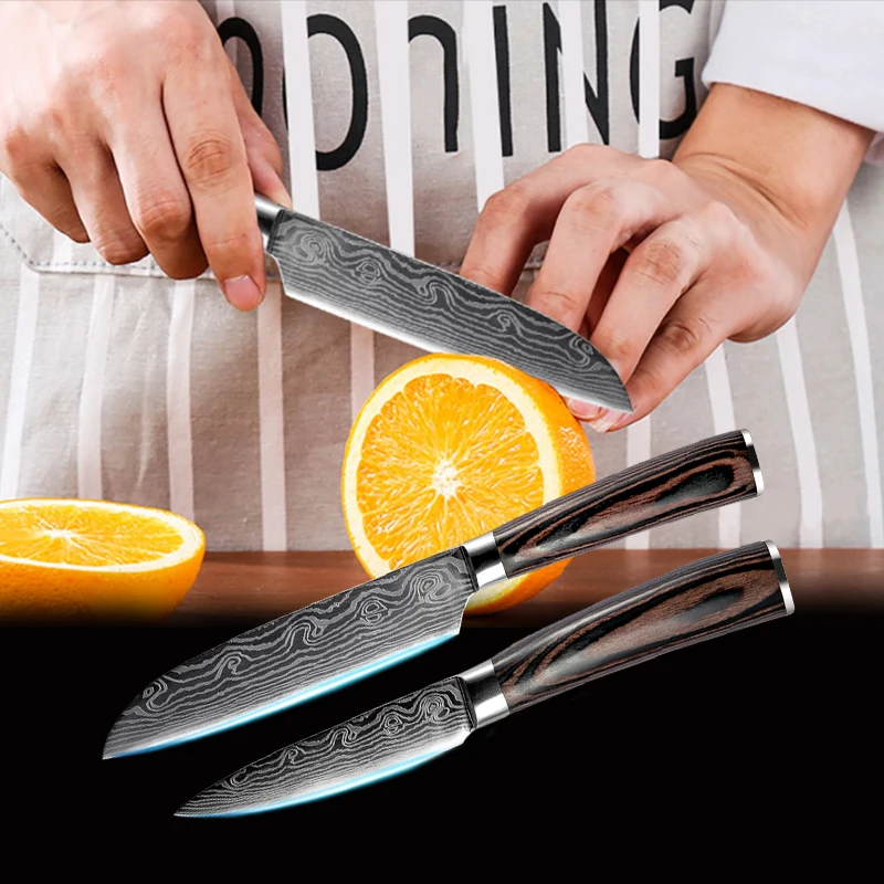 5 pcs Kitchen Knife Set Laser Damascus Pattern Professional Japanese Chef Steel Practical Meat Bread Knife Kitchen Accessories
5 pcs Kitchen Knife Set Laser Damascus Pattern Professional Japanese Chef Steel Practical Meat Bread Knife Kitchen Accessories