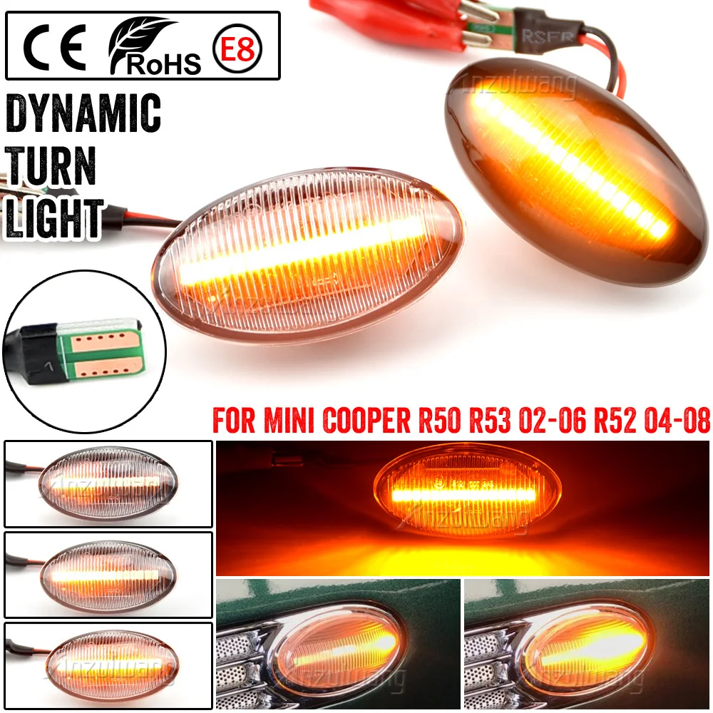 2Pcs Dynamic LED Side Marker Blinker Turn Signal Light For BMW MINI Cooper R50 R53 2002-2006 R52 2004-2008 Canbus Error Free
2Pcs Dynamic LED Side Marker Blinker Turn Signal Light For BMW MINI Cooper R50 R53 2002-2006 R52 2004-2008 Canbus Error Free