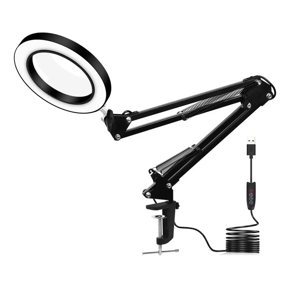 Practical LED White Magnifier Lamp Folding Long Arm Clip Eye Protection Lamp Usb Reading Book Lamp Magnifying Glass Lamp
Practical LED White Magnifier Lamp Folding Long Arm Clip Eye Protection Lamp Usb Reading Book Lamp Magnifying Glass Lamp