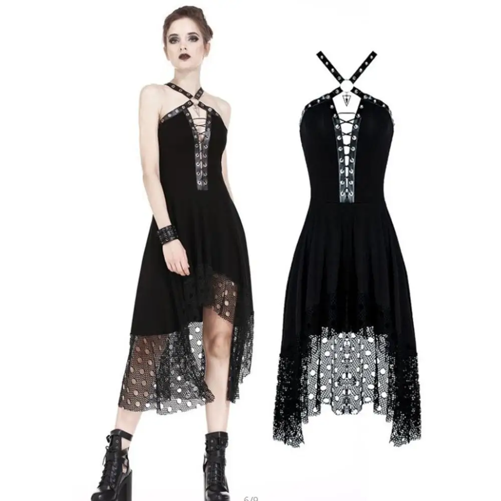 Cosplay Women Black Lace Dresses 2020 Summer Halter Lace-Up Hollow Out Irregular Dress Sexy Nightclub Party Wear Vestidos
Cosplay Women Black Lace Dresses 2020 Summer Halter Lace-Up Hollow Out Irregular Dress Sexy Nightclub Party Wear Vestidos