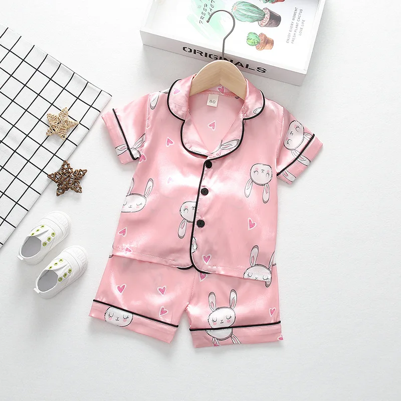Summer Pajamas Ice Silk Suit Children's Clothing Set Boys and Girls Air Conditioning Thin Pajamas Suit 1-6Y Kids Pajamas Outfit
Summer Pajamas Ice Silk Suit Children's Clothing Set Boys and Girls Air Conditioning Thin Pajamas Suit 1-6Y Kids Pajamas Outfit