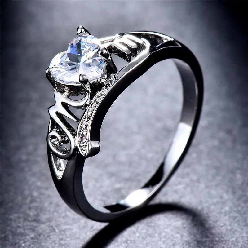 Simple Trendy Clear Crystal Heart-shaped Silver Color Rings Wedding Engagement Party Women Mom Grandmother Jewelry Gift
Simple Trendy Clear Crystal Heart-shaped Silver Color Rings Wedding Engagement Party Women Mom Grandmother Jewelry Gift