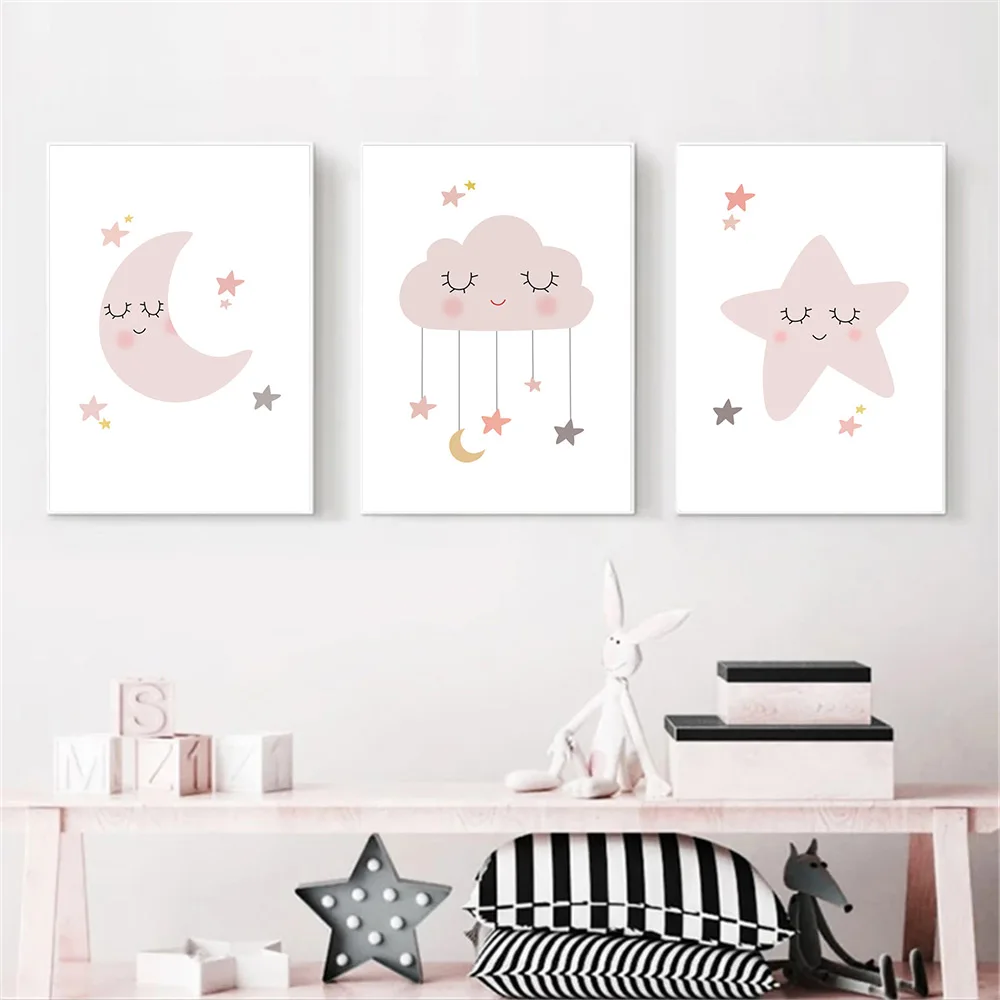 Nordic Moon Star Cloud Poster Pink Girls Art Print Baby Nursery Wall Art Canvas Painting Modern Pictures Kids Room Home Decor
Nordic Moon Star Cloud Poster Pink Girls Art Print Baby Nursery Wall Art Canvas Painting Modern Pictures Kids Room Home Decor