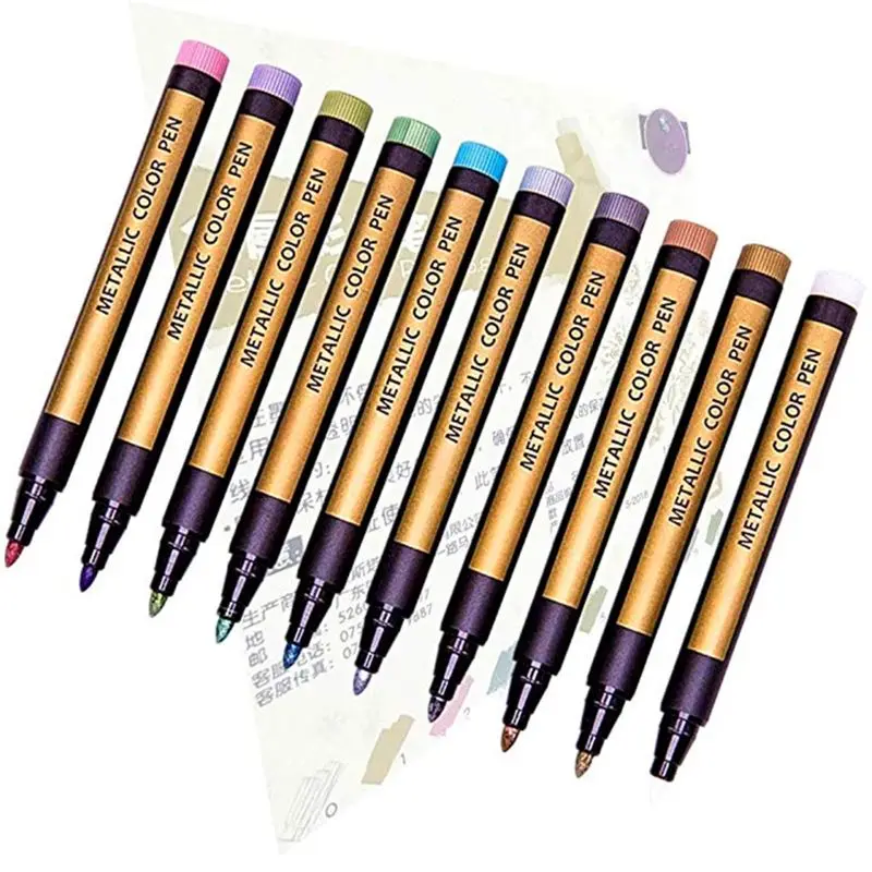 Metallic Marker Pens, Paint Pens Set of 10 Premium Colored Markers, Metallic Ink Art Pen for DIY Photo Album, Rocks, Scrapbookin
Metallic Marker Pens, Paint Pens Set of 10 Premium Colored Markers, Metallic Ink Art Pen for DIY Photo Album, Rocks, Scrapbookin