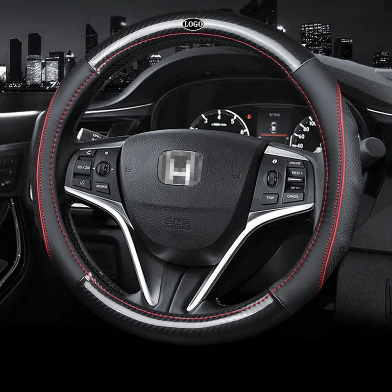 Car Carbon Fiber Leather Steering Wheel Covers Interior Accessories 38cm for Honda Accord City Civic Fit CRV BRV URV Car Styling
Car Carbon Fiber Leather Steering Wheel Covers Interior Accessories 38cm for Honda Accord City Civic Fit CRV BRV URV Car Styling