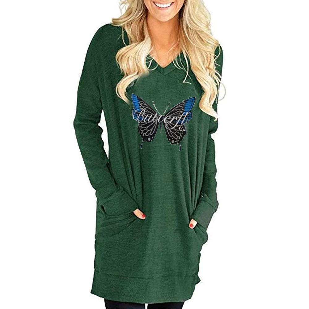 Butterfly Print T-Shirts Split Full Sleeve V-Neck Long Tops Clothing Pockets Casual Loose Comfortable Ladies Tees Autumn
Butterfly Print T-Shirts Split Full Sleeve V-Neck Long Tops Clothing Pockets Casual Loose Comfortable Ladies Tees Autumn