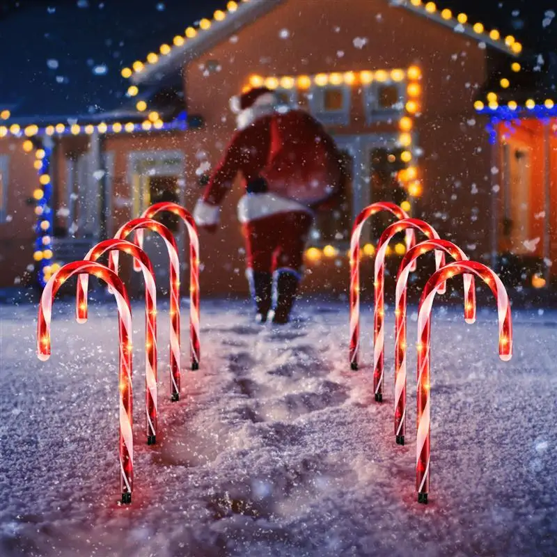 8pcs Christmas Candy Cane Lights Waterproof LED Yard Lawn Garden Lights Pathway Markers For Outdoor Lighting Decoration
8pcs Christmas Candy Cane Lights Waterproof LED Yard Lawn Garden Lights Pathway Markers For Outdoor Lighting Decoration