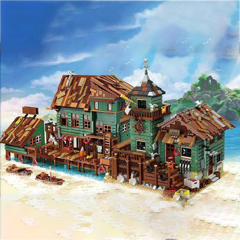 Streetview Old Fishing Store Captain's Wharf Lighthouse Fisherman Club City Creactive Ideas Building Blocks Model Bricks DIY Toy
Streetview Old Fishing Store Captain's Wharf Lighthouse Fisherman Club City Creactive Ideas Building Blocks Model Bricks DIY Toy