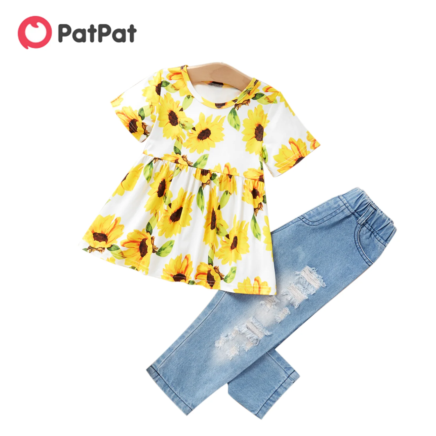 PatPat 2021 New Summer 2-piece Baby / Toddler Girl Sunflower Print Dress And Denim Pants Set
PatPat 2021 New Summer 2-piece Baby / Toddler Girl Sunflower Print Dress And Denim Pants Set