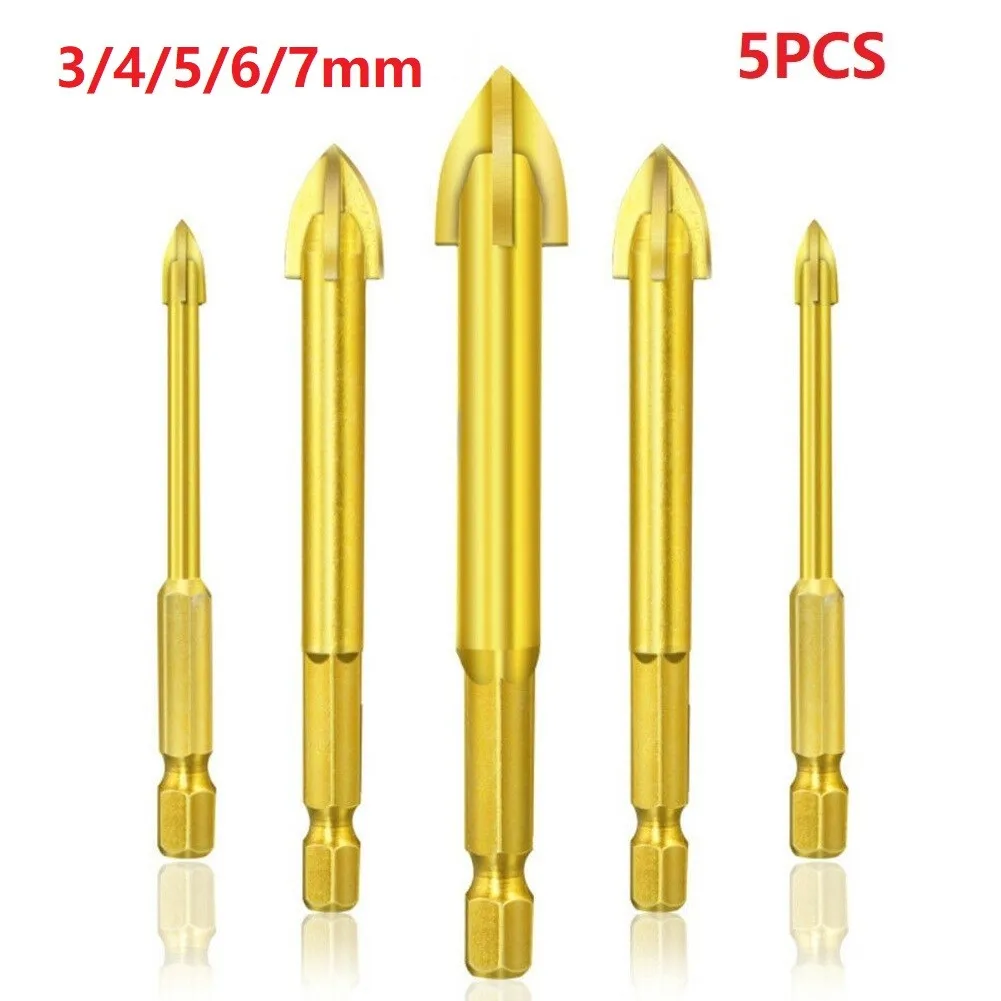 5Pcs Professional Glass Tile Drill Bits Efficient Universal Drilling Tool Multifunctional Cross Alloy Drill Bit Tip
5Pcs Professional Glass Tile Drill Bits Efficient Universal Drilling Tool Multifunctional Cross Alloy Drill Bit Tip