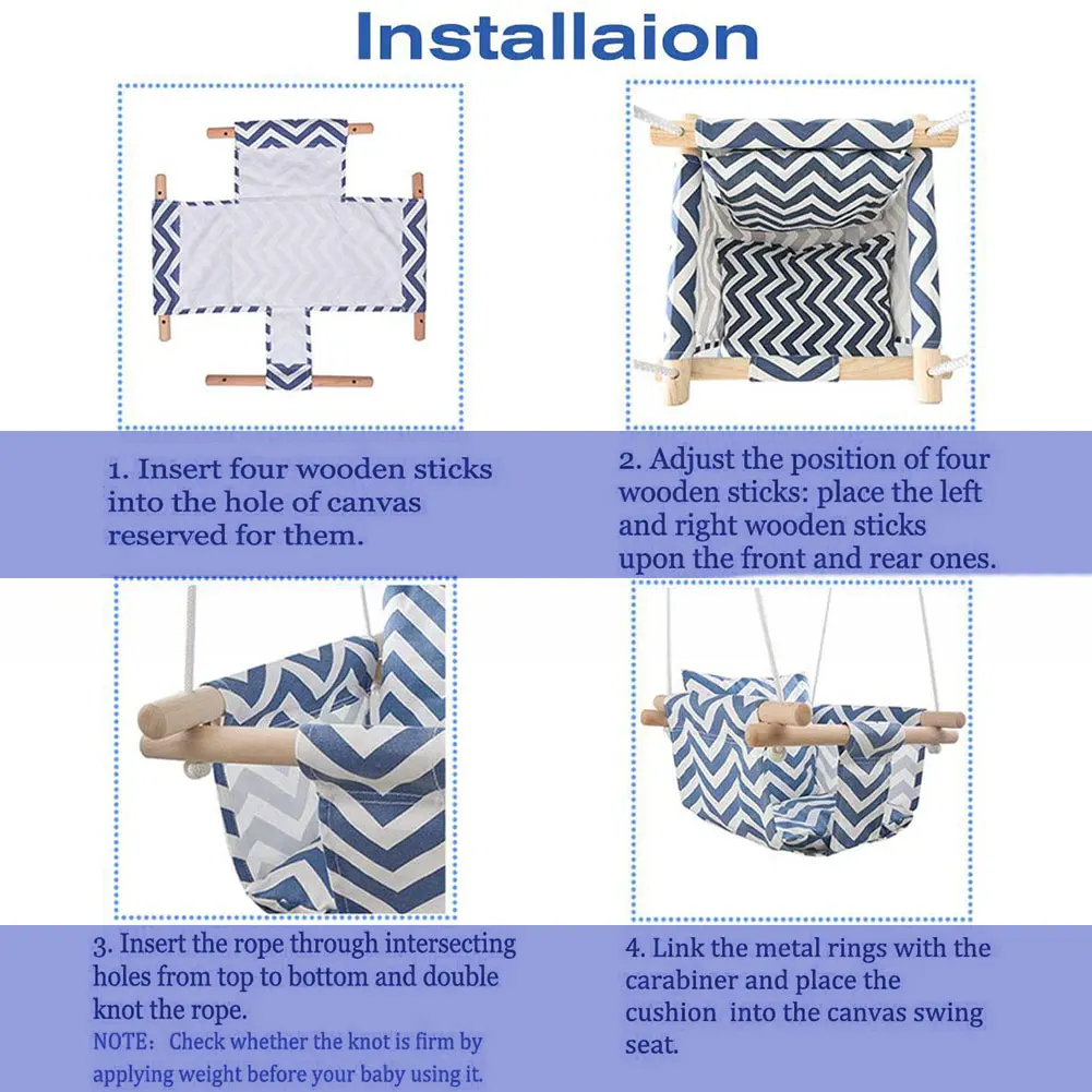 1Set Baby Swing Canvas Hanging Rocking Chair Hanging Toys Hammock Safety Baby Bouncer Outside Indoor Wooden Swing Rocker Toy
1Set Baby Swing Canvas Hanging Rocking Chair Hanging Toys Hammock Safety Baby Bouncer Outside Indoor Wooden Swing Rocker Toy