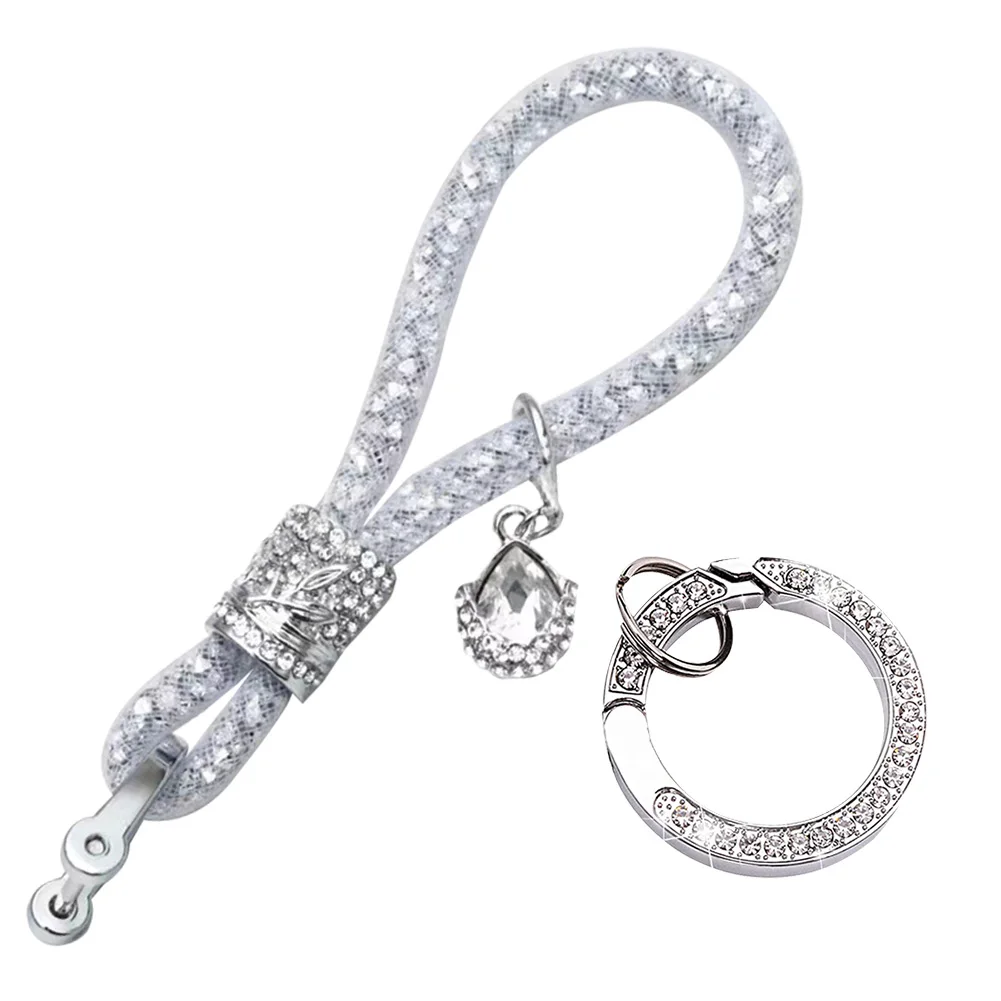 New Car Keychain Bling Car Accessories Shiny Rhinestones Crystal With D-Ring Alloy Key Chain Rope Jewelry For Women Girl Gift
New Car Keychain Bling Car Accessories Shiny Rhinestones Crystal With D-Ring Alloy Key Chain Rope Jewelry For Women Girl Gift