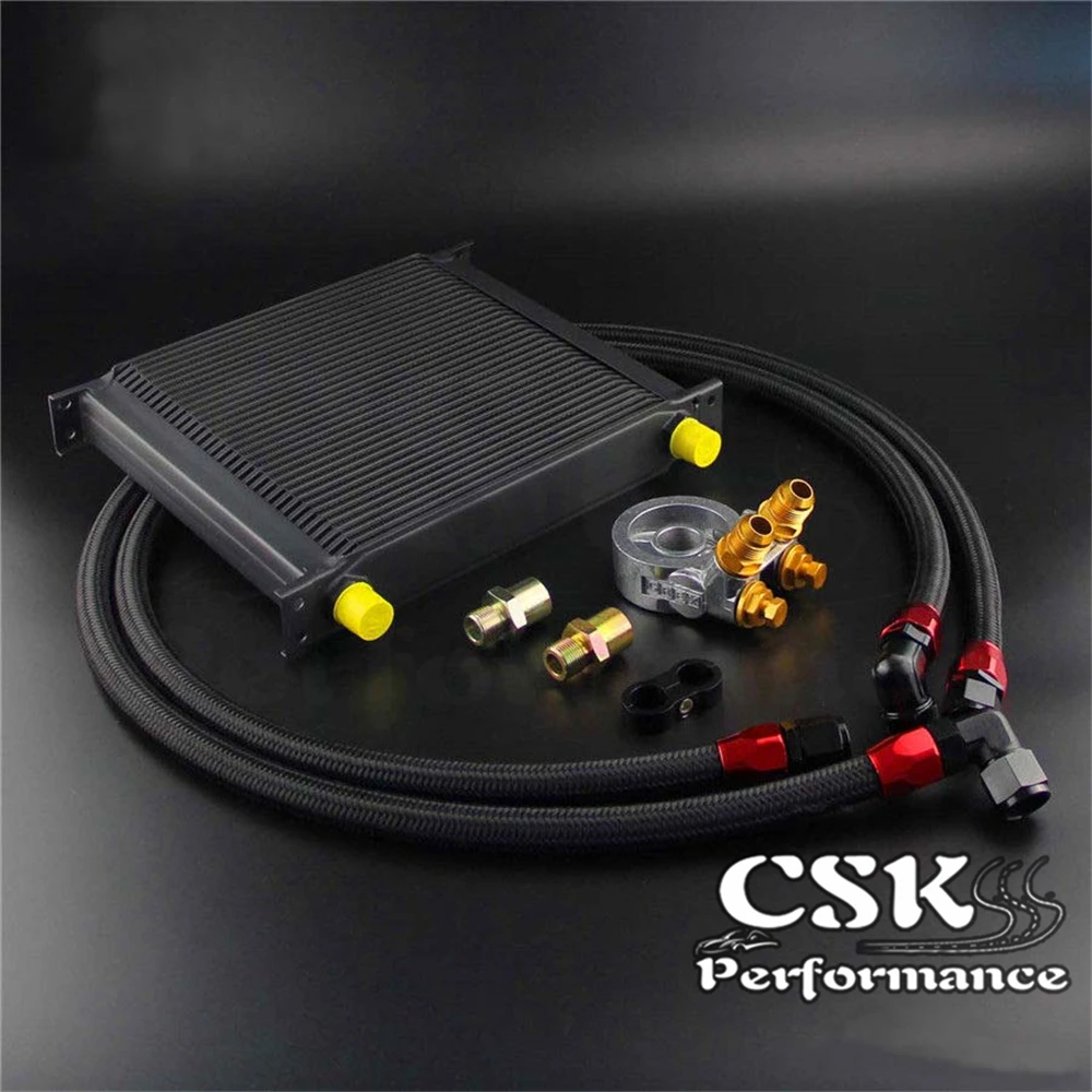 34 Row 80 Deg Thermostat Adapter Engine Racing AN10 Oil Cooler Kit For Japan Car Silver / Black
34 Row 80 Deg Thermostat Adapter Engine Racing AN10 Oil Cooler Kit For Japan Car Silver / Black