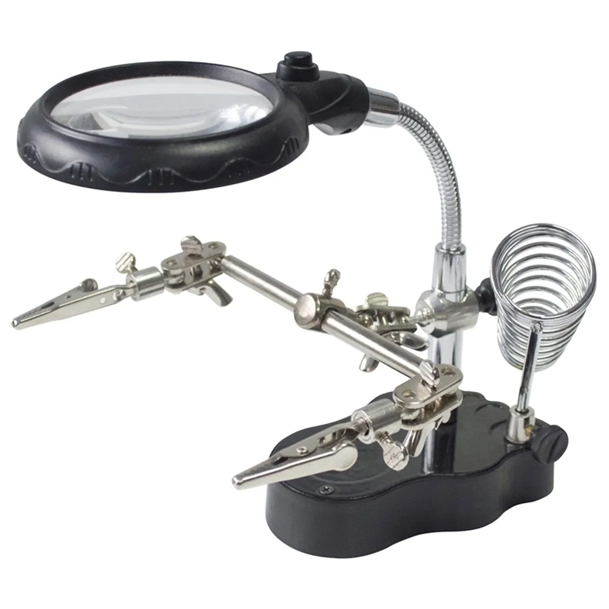 LED Light Soldering Iron Stand Holder Station Clamp Clip Helping Hands Magnifying Glass Magnifier Repair Power Tool Accessory
LED Light Soldering Iron Stand Holder Station Clamp Clip Helping Hands Magnifying Glass Magnifier Repair Power Tool Accessory