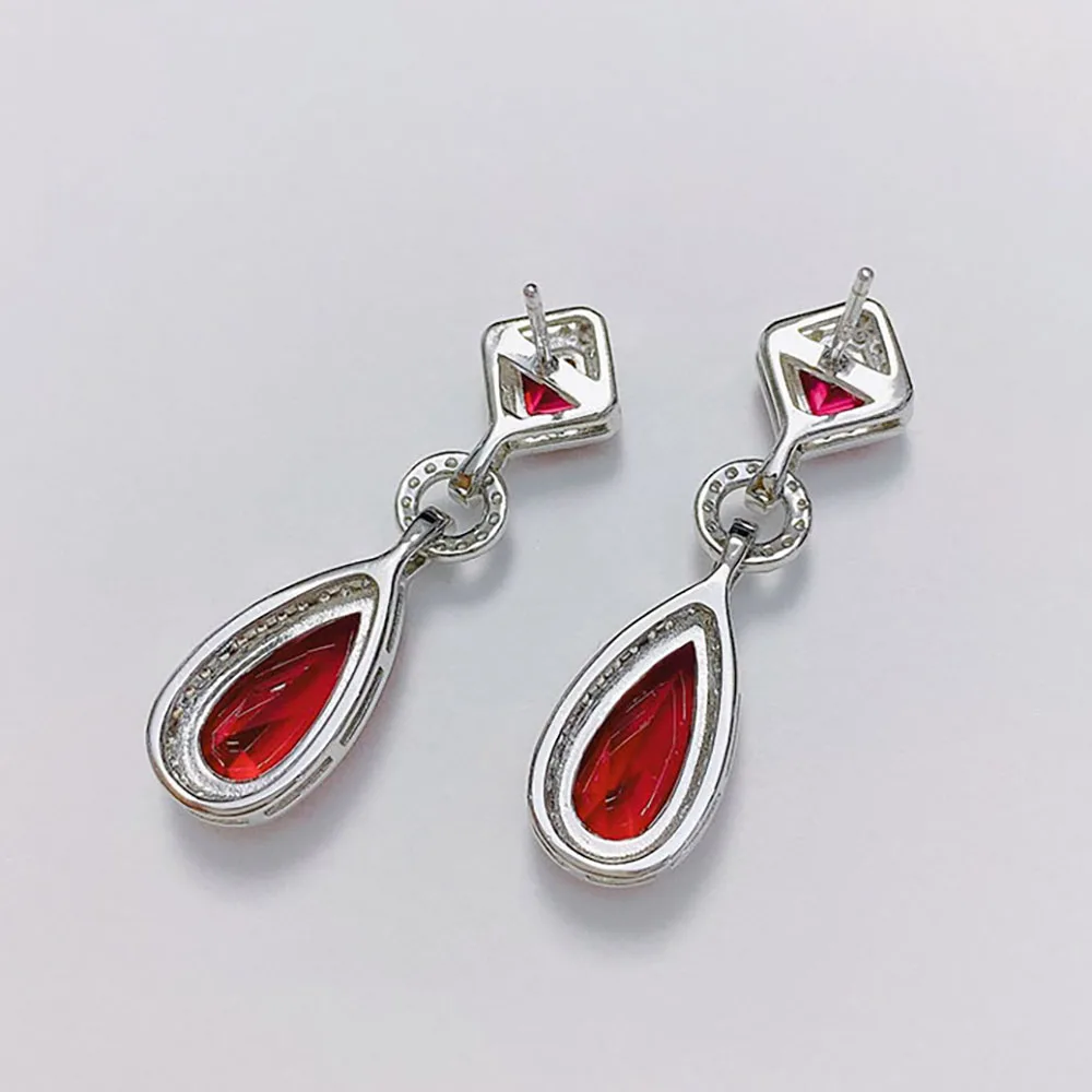 2021 New Real 925 Sterling Silver Ruby Gemstone Drop Earrings for Women Charms High Carbon Diamond Wedding Party Fine Jewelry 
2021 New Real 925 Sterling Silver Ruby Gemstone Drop Earrings for Women Charms High Carbon Diamond Wedding Party Fine Jewelry
