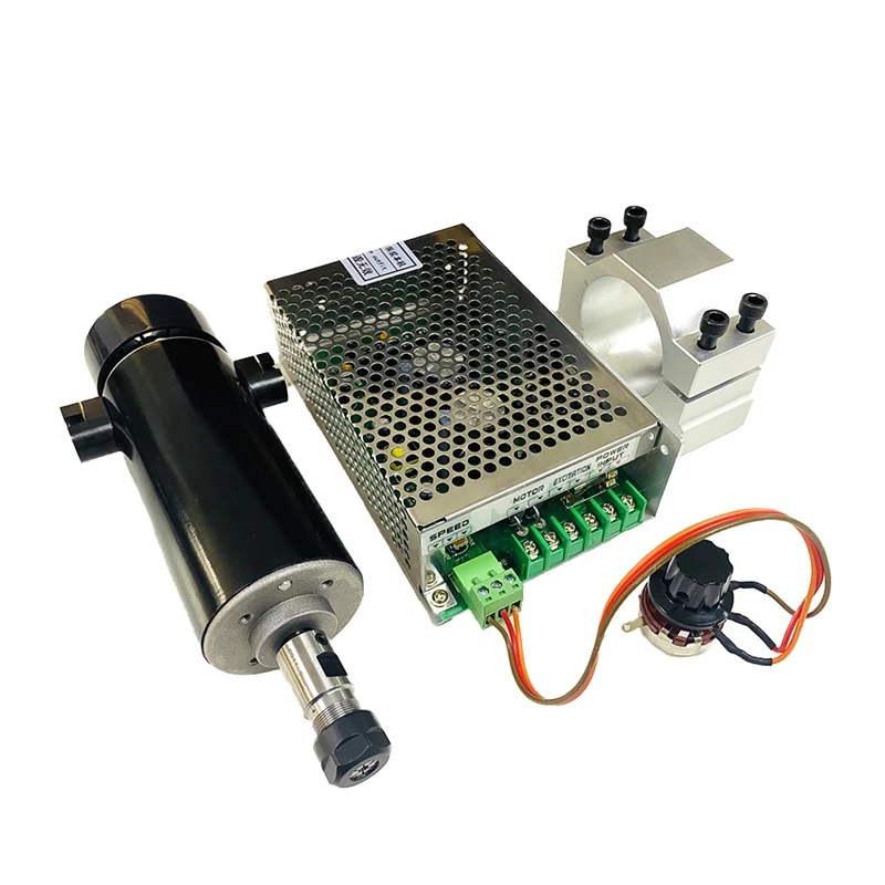 800W Clamps Air Cooled Air Cooled Spindle ER11 Chuck CNC Spindle Motor + 52mm Clamps + Power Supply Speed Governo
800W Clamps Air Cooled Air Cooled Spindle ER11 Chuck CNC Spindle Motor + 52mm Clamps + Power Supply Speed Governo