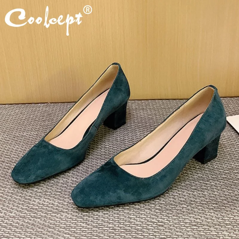 Coolcept Women Pumps Suede Real Leather Thick Heel Women High Heel Shoes Fashion Wedding Shoes Women Footwear Size 33-40
Coolcept Women Pumps Suede Real Leather Thick Heel Women High Heel Shoes Fashion Wedding Shoes Women Footwear Size 33-40
