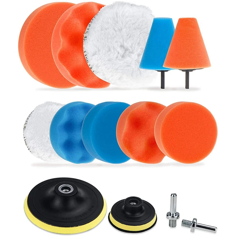 Car Polishing Pad, 14Pcs 3 Inch / 5 Inch Car Foam Waxing Buffing Pad Kit Compatible with Car Buffers M10 Drill
Car Polishing Pad, 14Pcs 3 Inch / 5 Inch Car Foam Waxing Buffing Pad Kit Compatible with Car Buffers M10 Drill