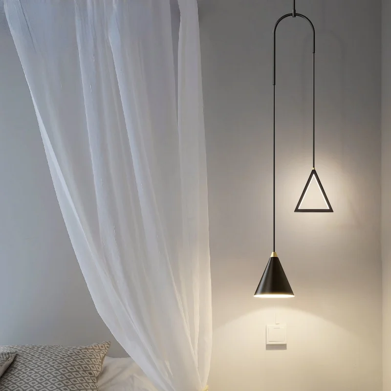 Remote Control Modern Minimalist Bedroom Bedside Hanging Pendant Lamp with Long Cable LED Gold Black Suspension Bed Side Light 
Remote Control Modern Minimalist Bedroom Bedside Hanging Pendant Lamp with Long Cable LED Gold Black Suspension Bed Side Light