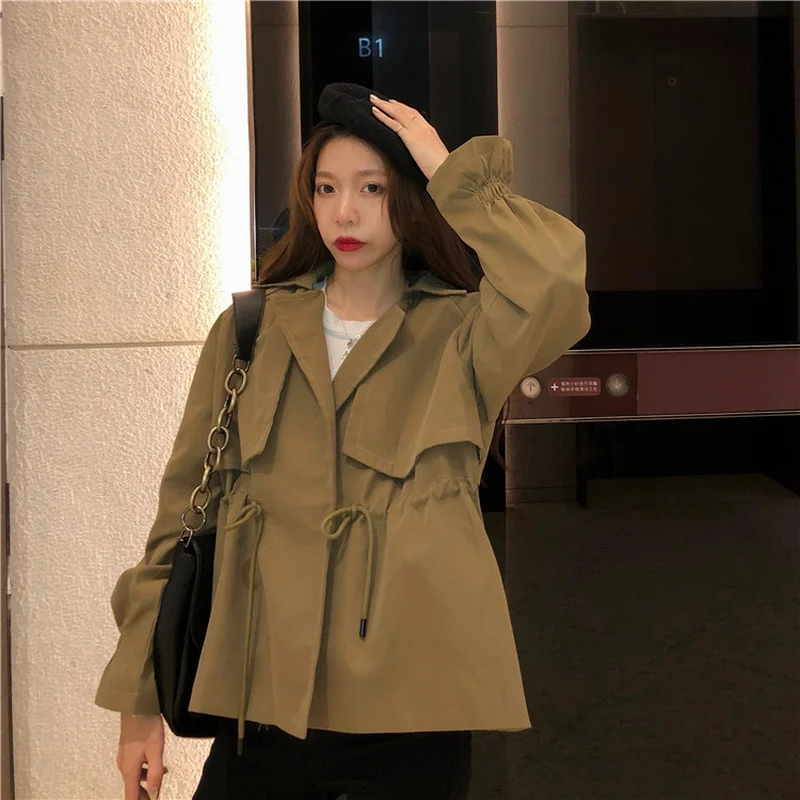 2021 Spring And Autumn New Womens Wear Solid Color Overcoat French Loose Korean Version Waist Small Long Sleeve Windbreaker Coat
2021 Spring And Autumn New Womens Wear Solid Color Overcoat French Loose Korean Version Waist Small Long Sleeve Windbreaker Coat
