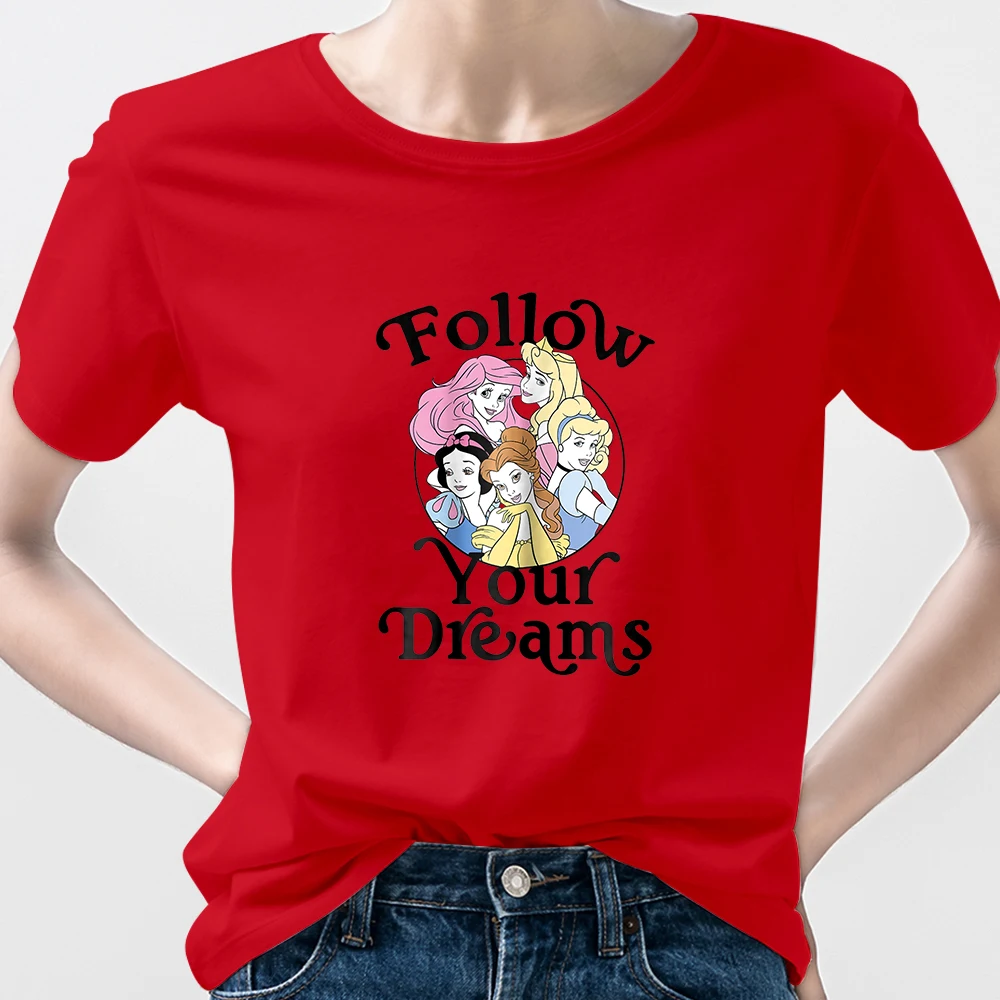 Follow Your Dreams Disney Princess Series Funny T Shirts Women Red Clothes Comfy Workout Gym Urban Matching Fashion Young Casual
Follow Your Dreams Disney Princess Series Funny T Shirts Women Red Clothes Comfy Workout Gym Urban Matching Fashion Young Casual