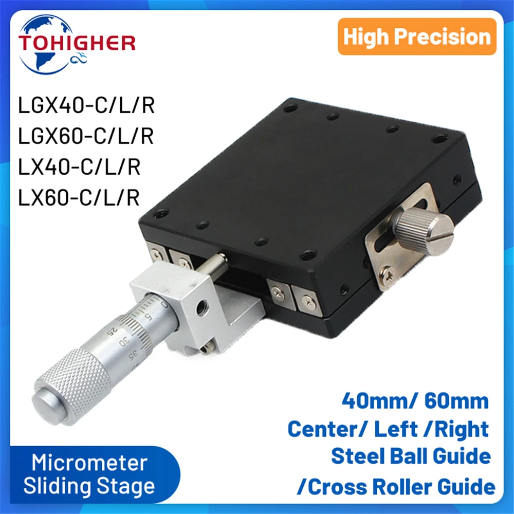 X Axis CNC Optical Manual Linear Guide Rail Micrometer Displacement Platform Sliding Table Precision Sliding Stage LGX40/LX40
X Axis CNC Optical Manual Linear Guide Rail Micrometer Displacement Platform Sliding Table Precision Sliding Stage LGX40/LX40