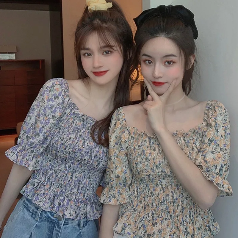 Women's Floral Print Blouses Slash Neck Sweet Short Sleeve Chiffon Summer Shirt Tops
Women's Floral Print Blouses Slash Neck Sweet Short Sleeve Chiffon Summer Shirt Tops